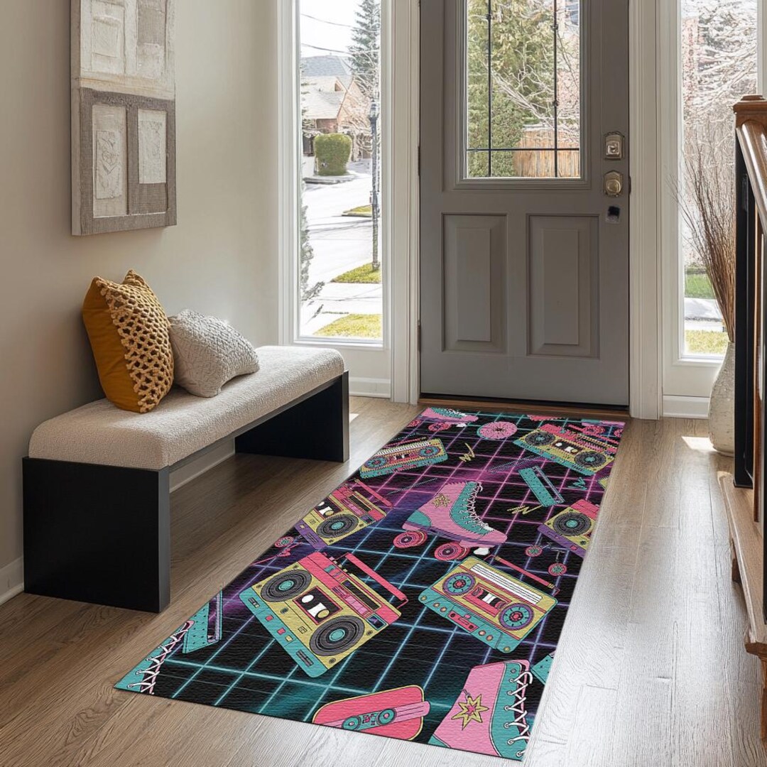 Party Floor Rug, Colorful Rug, Birthday Gift Rug, Skate Print Rug ...