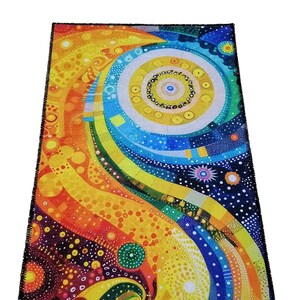 Vibrant runner rug, Abstract rug, Multicolor rug, Kitchen runner rug, Bedside rug, Eclectic rug, Washable rug, Non slip runner rug, RB-495