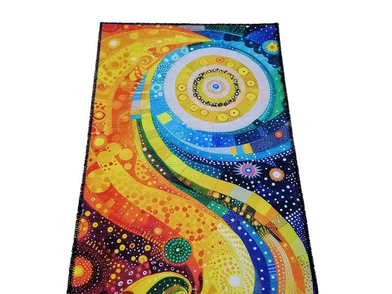 Vibrant runner rug, Abstract rug, Multicolor rug, Kitchen runner rug, Bedside rug, Eclectic rug, Washable rug, Non slip runner rug, RB-495
