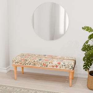 Vintage style bench, Floral bench, Nomadic bench, Cool ottoman, Laundry bench, Cozy pouf stool, Foyer bench, Sleeper bench, RB bench 893