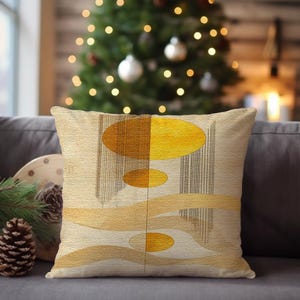 Beige pillow case, Abstract cushion case, Block print pillow, Retro pillow cover, Lovely cushion, Reversible pillow, Bench cushion, RB-317