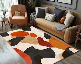 Eklektisk matta, Unik designmatta, Löpare för hall, Vardagsrumsmatta, Pastellfärgad matta, Tvättbar matta, Turkisk mönstrad matta, Bohomatta, RB-41
