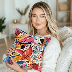 Handmade pillow cover, Double sided pillow case, Abstract pattern pillow case, Colorful pillow cover, Bedroom decor, Sofa pillow case, RB-01