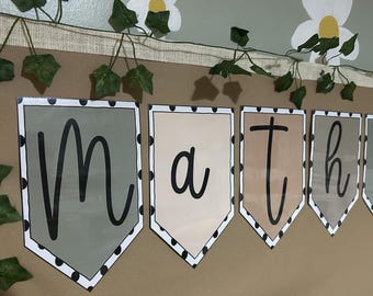 Classroom Display Titles - Polka Bunting *DIGITAL DOWNLOAD