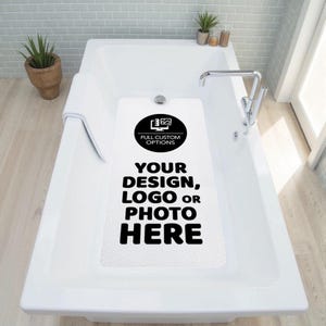 Peel Stick, Non Slip Bathtub Shower Mat For Tub | Glows In The Dark and Can Be Personalized with Your Photo or Children Name