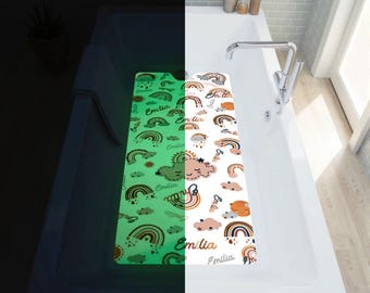 Custom Photo Non-Slip Bath Mat, Heavy-Duty Vinyl, Glows in the Dark