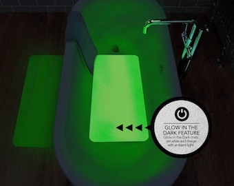 Glow-in-the-Dark Anti-Slip Bathtub Mat: 16"x34" Peel & Stick
