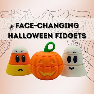 Regalo de Halloween Fidget para niños, llavero de Halloween, premio de calabaza fantasma, tarjeta personalizable, juguete de recompensa de clase de Halloween para nietos de Halloween