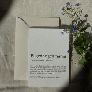 Regenbogenmama - Definitionskarte zum Muttertag - A6 Faltkarte - Geschenk für Regenbogenmamas - Muttertagsgeschenk