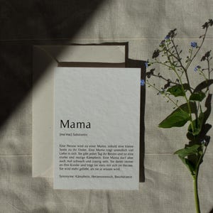 Mama - Definitionskarte zum Muttertag - A6 Faltkarte - Geschenk für Regenbogen- und Sternenkindmamas - Muttertagsgeschenk