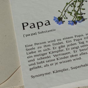 Papa - Definitionskarte zum Vatertag - A6 Faltkarte - Geschenk für Regenbogen- und Sternenkindpapas - Vatertagsgeschenk