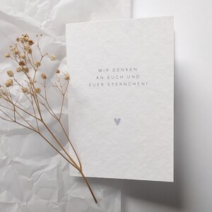 Wir denken an euch und euer Sternchen! - Postkarte an Sternenkinder - A6 Faltkarte
