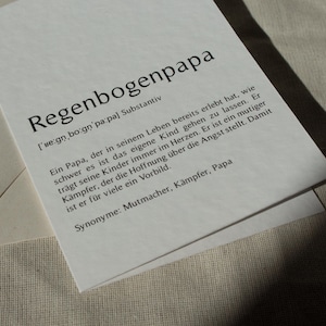 Regenbogenpapa - Definitionskarte zum Vatertag - A6 Faltkarte - Geschenk für Regenbogenpapas - Vatertagsgeschenk - Geschenk zur Geburt