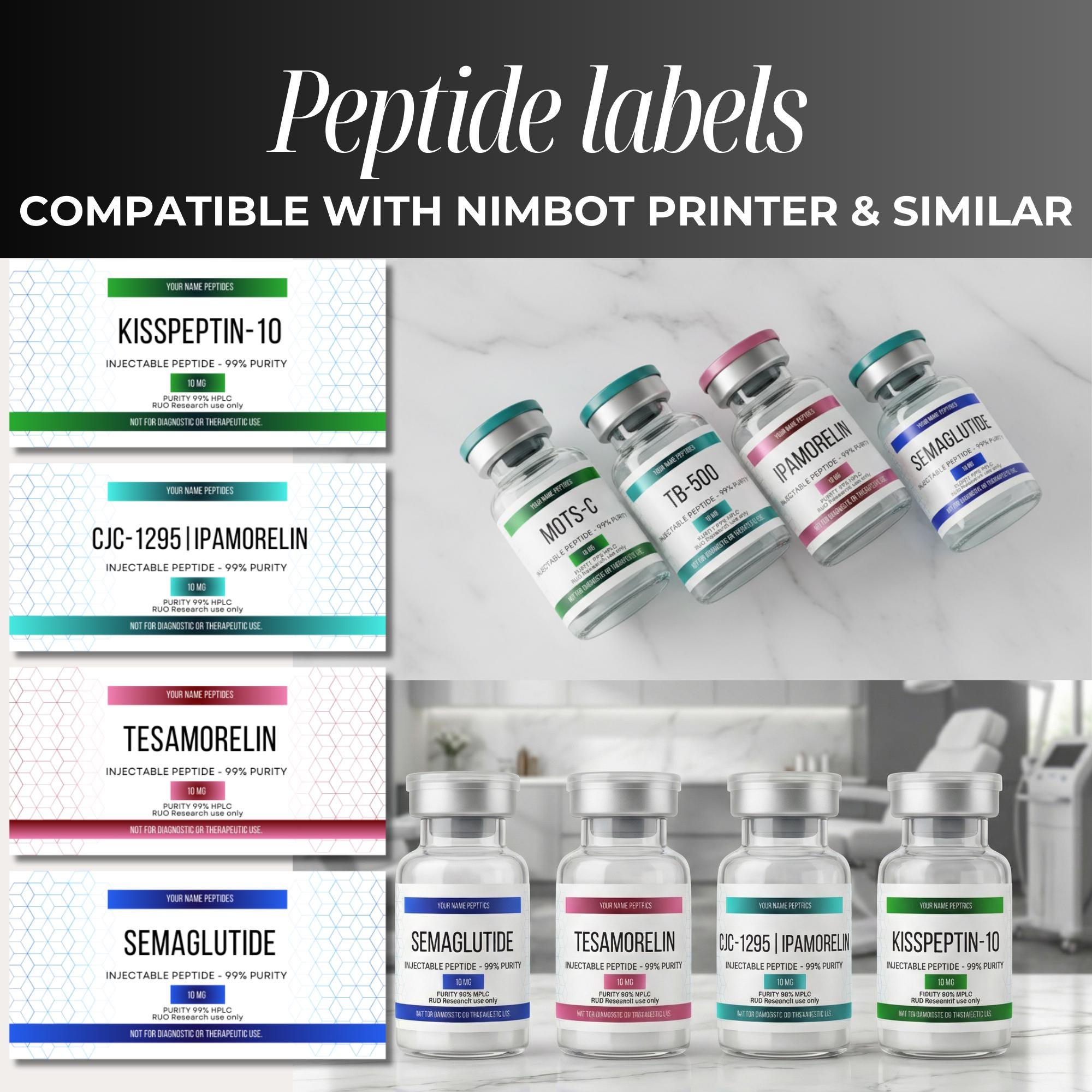 Peptide Label Template, Printable Label for Peptide Therapy Canva ...