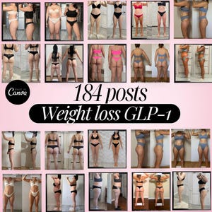 GLP-1 Weight Loss Instagram Canva Template | 32 Before & After Posts, Semaglutide instagram post, Tirzepatide Weight Loss Clinics