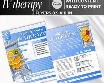 IV vitamin therapy flyer canva template, IV Therapy Flyers, iv Drip flyers canva | IV Therapy flyers, iv hydration, drip therapy flyer