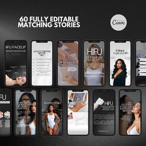 HIFU Instagram Templates for Esthetician, hifu facelift instagram post, High-Intensity Focused Ultrasound Facial Treatment, HIFU canva