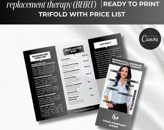 BioIdentical Hormone Replacement Therapy  trifold , BHRT Brochure trifold, hormone clinic marketing, bart trifold, hormone trifold