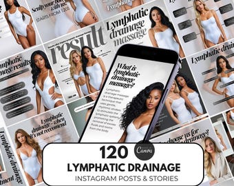 Lymphatic Drainage Template , Lymphatic Drainage Intagram posts, Massage Therapist Post instagram,  Lymphatic Drainage Post Surgery canva