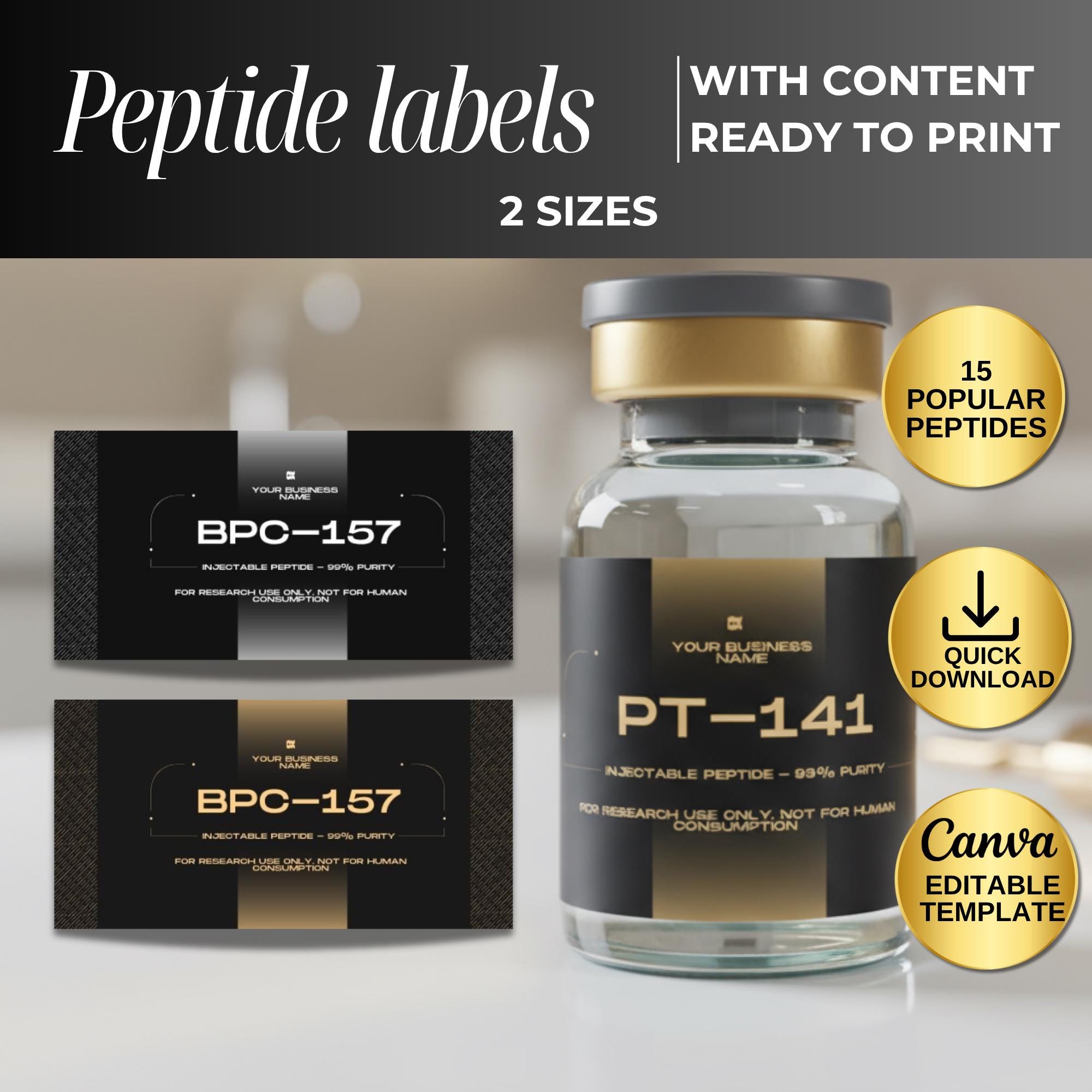Peptide Label Template, Printable Label, Peptide Therapy Canva Template,  Editable Label , Canva Label Template, Peptide Marketing, Glp-1 - Etsy  Israel