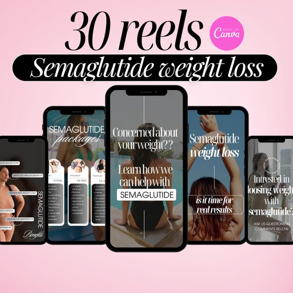 Semaglutide Reels, Weight Loss Videos Reels, Semaglutide Template, Weight Loss Instagram Videos, Injection Reels, Weight Loss Marketing