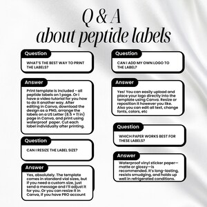 Peptide Label Template, Printable Label, Peptide Therapy Canva template, Editable Label , canva Label Template, peptide marketing, glp-1 image 13