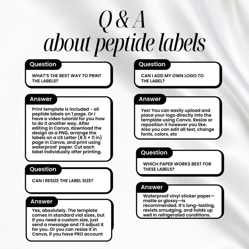 Peptide Label Template, Printable Label, Peptide Therapy Canva template, Editable Label , canva Label Template, peptide marketing, glp-1 image 13