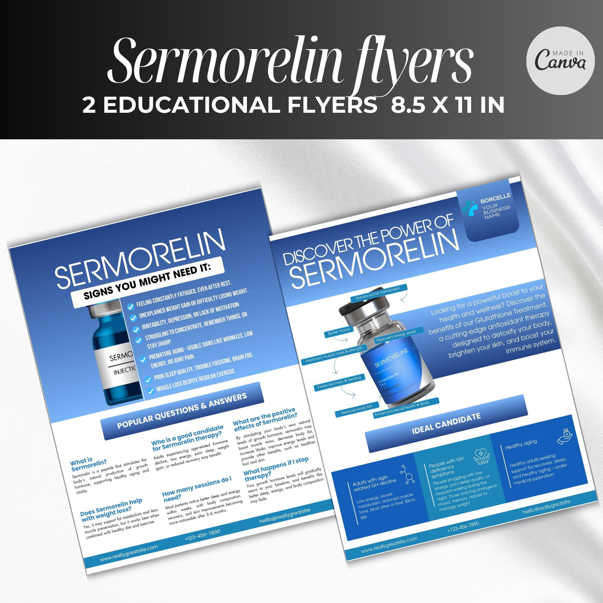 Sermorelin Flyer, Sermorelin Patient Education Flyer, Peptide Flyer Canva,  IV Therapy Marketing, IV Infusion Flyer, Peptide Marketing - Etsy