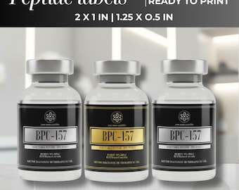 Peptide Label Template, Printable Label, Peptide Therapy Canva template, Editable Label , canva Label Template, peptide marketing, glp-1