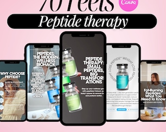 Anti-Peptidtherapie-Rollen, Marketing-Vorlagen für Social Media, Anti-Peptidtherapie, Canva-Vorlage, Anti-Peptid-Video-Instagram-Vorlagen