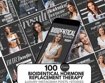 BioIdentical Hormone Replacement Therapy instagram, BHRT instagram posts, Hormone therapy instagram canva templates, hormone replacement