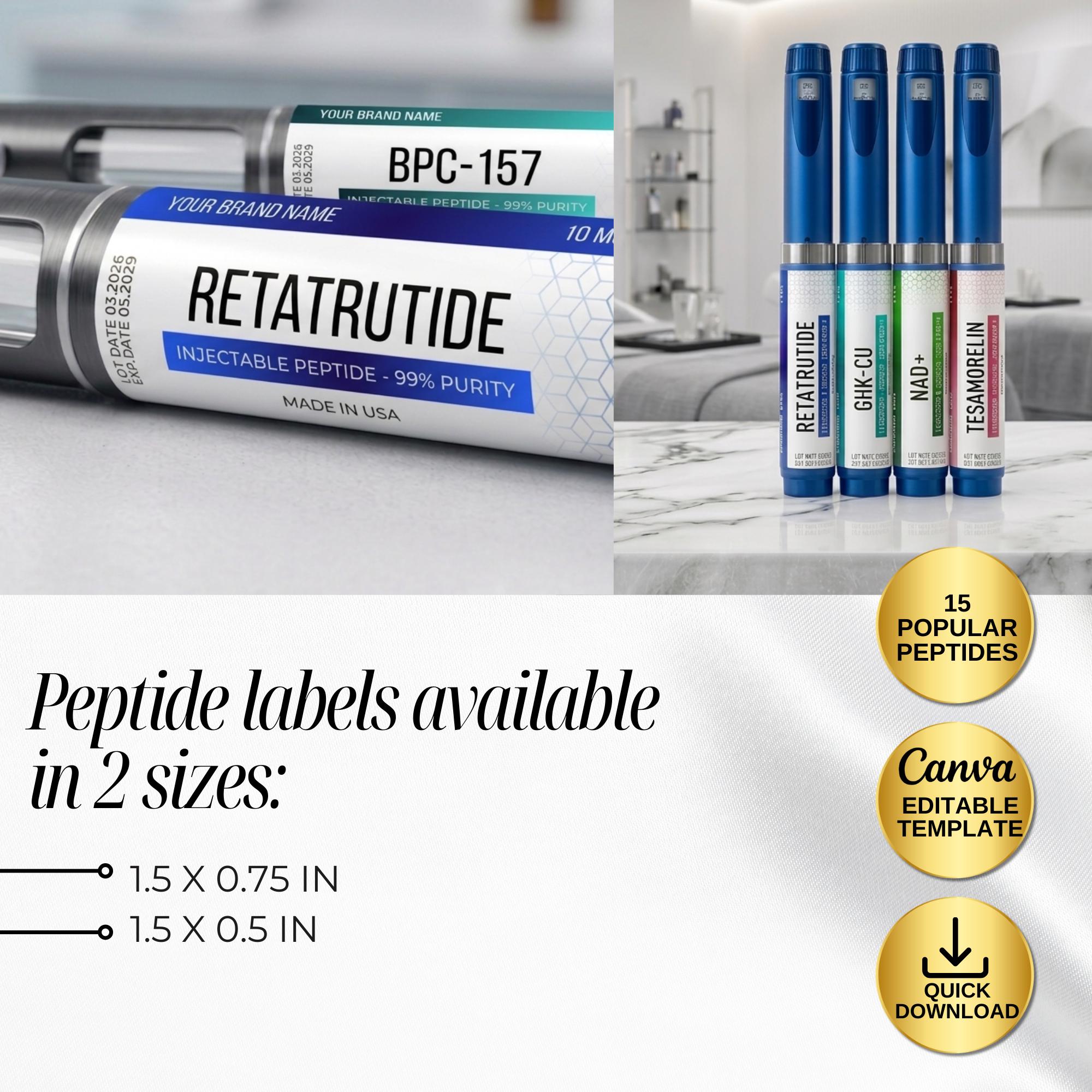 Peptide Pen Label Template, Peptide Pen Printable Label Design, Peptide ...