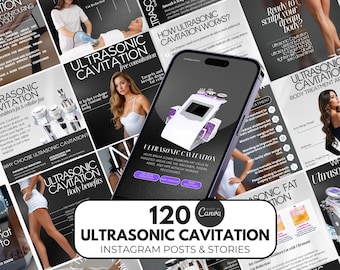 Ultrasonic Cavitation Instagram post, cavitation Templates for Estheticians, Body Sculpting  Marketing, Skin Tightening canva Social Media