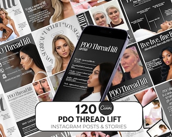 PDO Threads Instagram canva Templates | Nurse Injector Instagram | Facial Thread Lift Instagram post | Medspa| Thread Lift canva template
