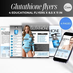 Glutathione flyer IV Therapy Flyer, Glutathione Injection IV Drip flyer, iv vitamin flyer , IV therapy peptide canva template, peptide flyer