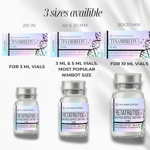 Peptide Label Template, retatrutide Printable Label for Peptide Therapy Canva, peptide vial label , peptide marketing, nimbot template canva