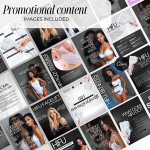 HIFU Instagram Templates for Esthetician, hifu facelift instagram post, High-Intensity Focused Ultrasound Facial Treatment, HIFU canva