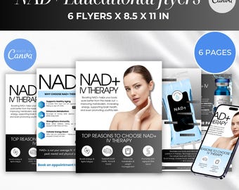 NAD+ Flyer, IV-Therapy Flyer, iv Infusion Lern-Flyer, iv Therapie Marketing, iv Infusion Flyer, Broschüre und Canva