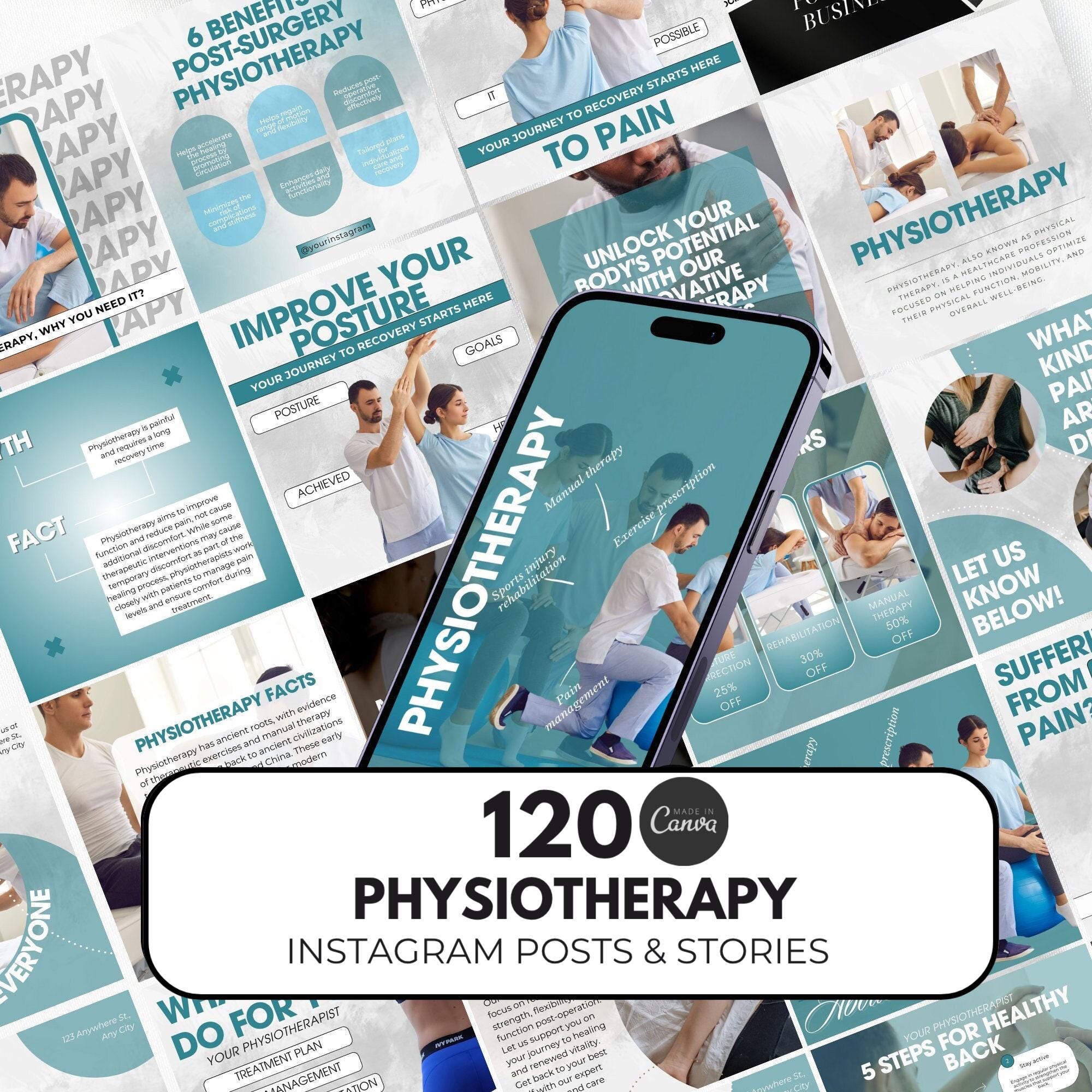 Physical Therapy Instagram Templates, Social Media Post for ...
