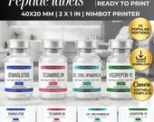 Peptide Label Template, Printable Label for Peptide Therapy Canva, peptide vial label , peptide marketing, glp-1, nimbot template label, glp