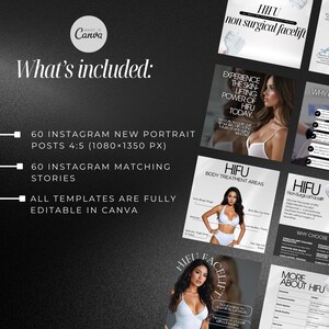 HIFU Instagram Templates for Esthetician, hifu facelift instagram post, High-Intensity Focused Ultrasound Facial Treatment, HIFU canva