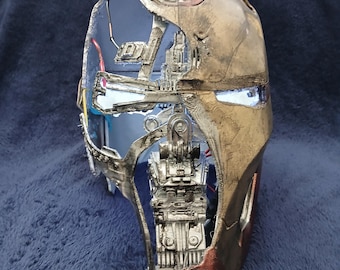 Iron Man Mark 50 Battle Damaged Helmet: Wearable from Avengers Endgame