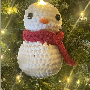 Crochet Christmas Snowman Plushie