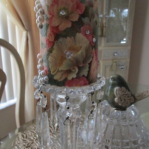 Floral Decoupage Flameless Candle: Shabby Chic LED Pillar