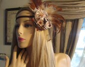Rosettes and Feathers  Headband   Bloom  by: T.T.F. Collection.