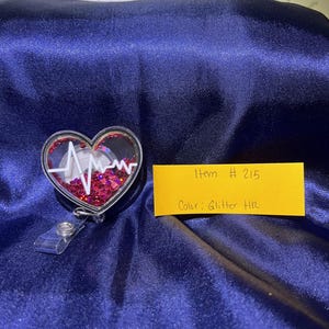 Nurse Badge Reel: Red Heart EKG Medical Scrub Life