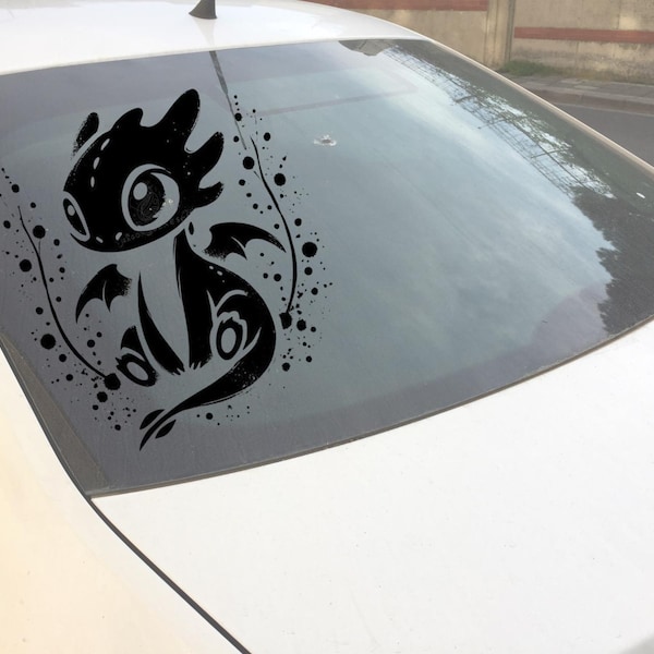 Sticker voiture sur le thème Comment dresser mon dragon pour vitres, réservoir d'essence, ordinateur portable, bouteille d'eau