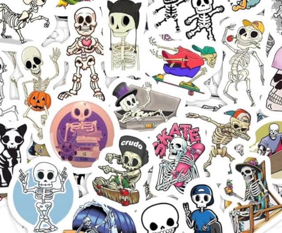 Skeleton Sticker Android Fun Cartoon Skeleton Stickers, Laptop, Water Bottle, Notebook, Decor ...