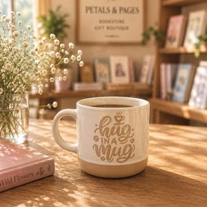 Hug in a Mug – Small Cozy Coffee Mug, Get Well Gift, Thinking of You Mug, Gift Ready with Handwritten Note