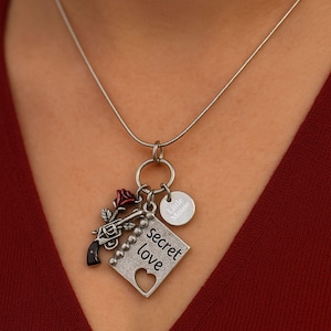 Haunting Adeline Necklace – Dark Romance Charm Jewelry, Cat and Mouse Duet Inspired Pendant, Secret Love Bookish Gift